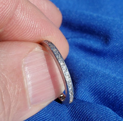 Original EARTH MINED DIAMOND Deco Band Antique PLATINUM Eternity Anniversary 6.7