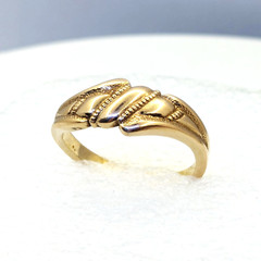Vintage Luxury RING Silver 925 with Gilding -size: 9US (19mm) | Ukraine | #95