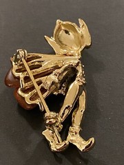 Vintage Pixie Fairy With Goldtone Wings / Green Crystal Beautiful #S999