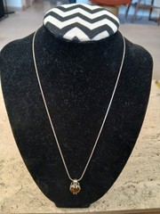 Smoky Quartz 925 Pendant Necklace 18″ Chain