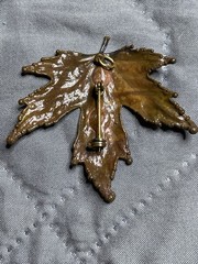 Vintage Brooch Pin Maple Leaf Copper Jewelry lot x
