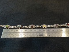 #656–VINTAGE STERLING SILVER HAN-925-BRACELET–6-STONES