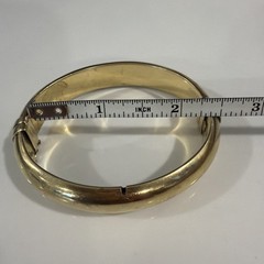 VTG Vermeil 925 HINGED BRACELET HEAVY GOLD PLATED MADE IN ITALY “small Cut!!!”