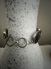 Handcrafted Abalone And Sterling Silver Link Bracelet