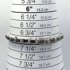 Vintage Black Onyx & Cubic Zirconia Stunning SIlver tone Tennis Bracelet sz 7″
