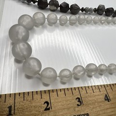 H1 Lot Lucite Acrylic Tan Resin Stones Beaded Taupe 70s Glam Retro Boho Hippie