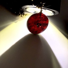 Fancy black cherry amber necklace with pendant 24.6g