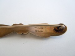 Art Nouveau Brooch 835 Silver Bow Theodor Klotz Handmade 3.7g/5.3 X 0.9cm