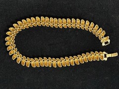 Erwin Pearl Vintage “Gold Snake” Necklace 16-3/8” SIGNED Gold-tone