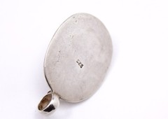 Sterling Silver And Mother of Pearl Pendant 42.50mm by 21mm 15g