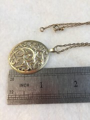 Pendant tracery with chain silver 875 Russian Soviet Gold vintage Russian USSR