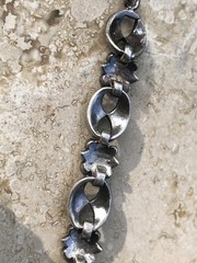 ✨VINTAGE Sterling Silver MARCASITE Floral 🌺Tennis Bracelet 🌟ESTATE Jewelry🌟