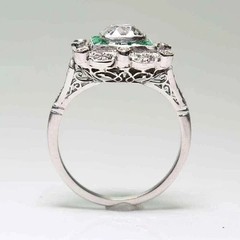 3Ct Vintage Art Deco Style Lab Created Diamond 14k White Gold FN Engagement Ring