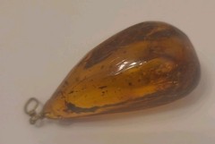 Vintage Amber Pendant 1.5 Inches Long .75 Inches Wide