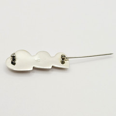 Triple Heart Graduated Sized Puffy Look Sterling Silver 925 Brooch Pin Thailand