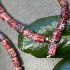 Vintage Necklace Agate Estate Jewelry Pre-Owned Hippie Beaded Boho Red Brown