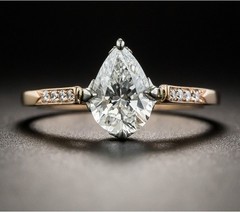 3.10 Ct White Diamond Art Deco Antique Vintage Wedding Ring 14K Yellow Gold FN
