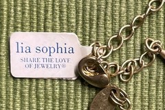 Lia Sophia Cipriani Necklace Long Mother of Pearl MOP Glass Beads Amber Gold