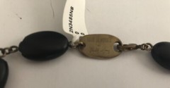 NWT Robert Lee Morris Elizabeth & James Brass & Ebony Cross Necklace Pouch $195