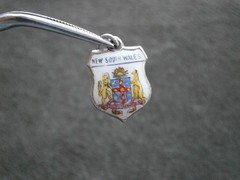 New South Wales Australia Vintage Sterling Silver Enamel Travel Shield Charm