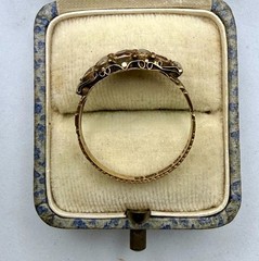 eBay Live Victorian Antique 15k Solid Yellow Gold Garnet Ring, Size 8.25