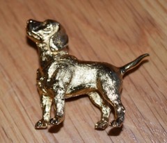 Crown Trifari Canine Collection Beagle Dog Brooch Pin Standing Labrador Figure
