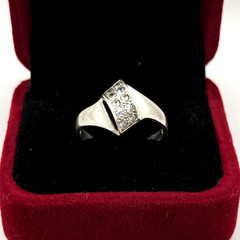 Vintage Elegant RING Silver 925 with Chic Bright Inserts -size: 8US (18mm) | #47