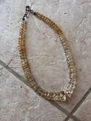 Stunning Vintage Genuine Faceted Citrine Beaded Necklace Wire Strung