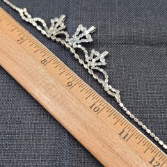 Vintage Christmas Tree Clear Rhinestone Necklace Silver tone 15″