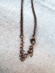 Vintage flower copper 90s 70s 80s pearl Modernist Necklace antique bronze boho