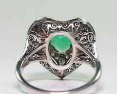 Natural Emerald 2.60 Ct Art Deco Vintage Wedding Ring 925 Sterling Silver