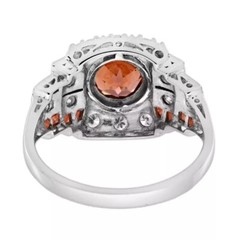 Art Deco Style Lab-Created Diamond Garnet Ring For Her 14k White Gold Finish