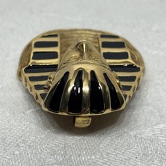 Vintage Signed Erwin Pearl Gold Enamel King Tut Egyptian Revival Brooch Pendant
