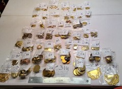 vtg Round Brass Rhinestone Flat Back Settings w/ Lip Some Miriam Haskell Lot 314