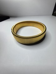 Vintage Gold Tone Stretch Bangle Bracelet with Butterfly, Midcentury, Adorable