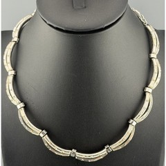 Vintage Trifari Necklace Double Baguette Rhinestones Art Deco Hook Clasp 16″