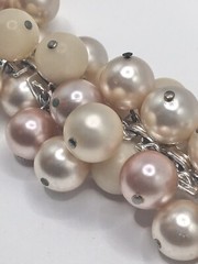 Vintage Japan Cha Cha Bracelet, Shades Creamy Beige Brown Beads