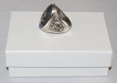 Vintage Siam Sterling Niello Large Dancing Goddess Ring Size 10 1/4