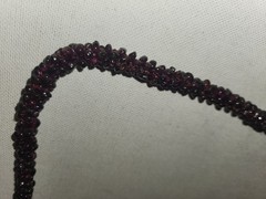 Vintage 1960s Almandine Garnet Microbeaded Cluster Strand Necklace 24in