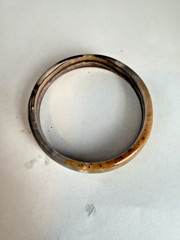 agate bangle bracelet features natural white, brown,&yellow banded striation jb1