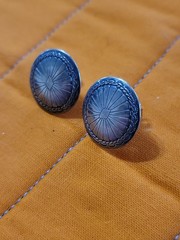 Vintage Sterling Silver Button Style Earings