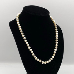 Vintage Freshwater Irregular Baroque Drop Pearl Necklace 20″ 6mm Round Box Clasp