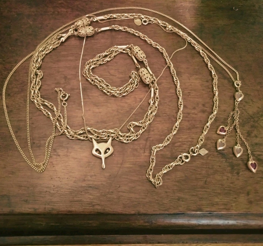 VTG Sarah Coventry & Parklane Necklace Lot Including Unique Fox Necklace