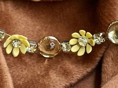 Summer Yellow Daisy Cabochon & Rhinestone MCM STYLE NECKLACE Bracelet set Choker
