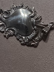 Antique Art Nouveau Sterling Silver Monogram Cartouche Pendant