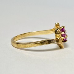 Baden & Foss 10K Yellow Gold 0.68ctw Lab Created Pink Sapphire Sz 5.75 Ring 2.1g