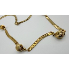 Vintage Gold Tone Textured Chain Necklace 23″ Spring Ring Clasp
