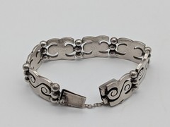 HEAVY Vintage Taxco Mexican Sterling Silver Link Ball Bracelet 74 Grams Sz 7¼