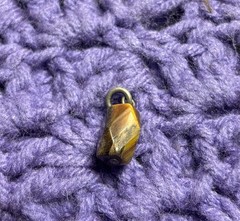 Vintage Faceted Tiger’s Eye Stone Pendant 0.5 inch