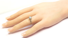 Antique Art Deco Diamond Belais Engagement 17K White Gold Ring Size 6 UK-L1/2